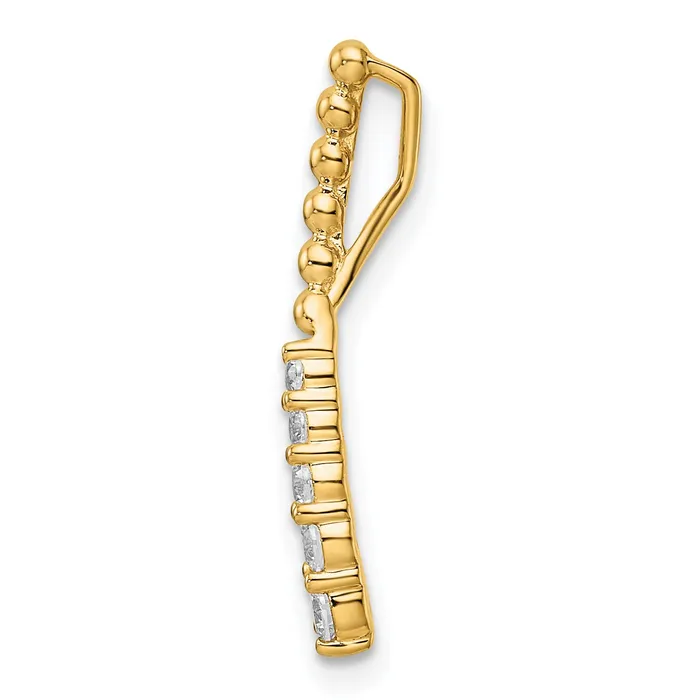 14k Yellow Gold 15 Ct Lab Grown Diamond VSSI G Fancy Bar Chain Slide Pendant Goldia Necklaces
