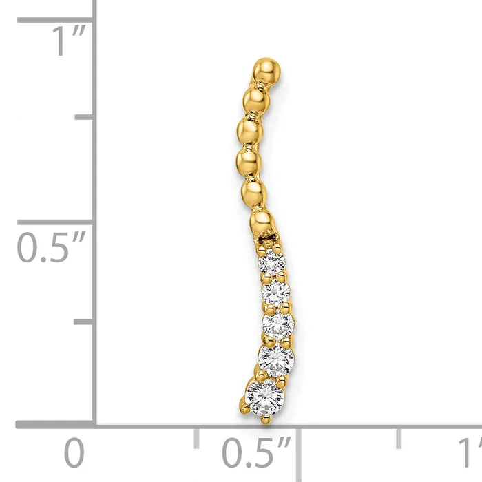 14k Yellow Gold 15 Ct Lab Grown Diamond VSSI G Fancy Bar Chain Slide Pendant Goldia Necklaces