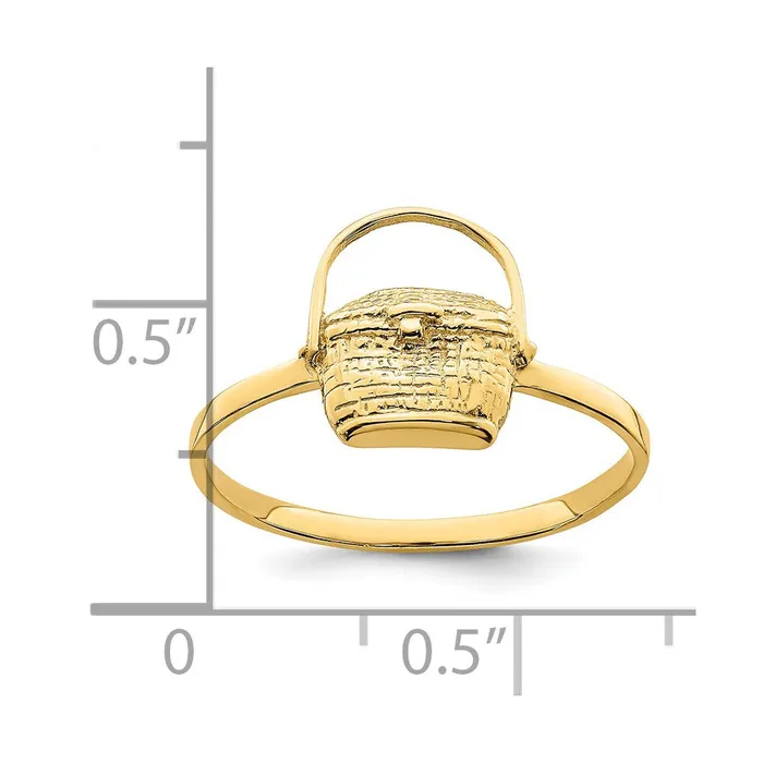 14K Yellow Gold 2D Nantucket Basket Ring Goldia Rings