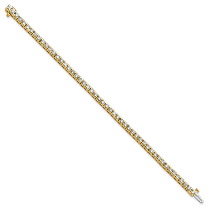 14k Yellow Gold 4 58 Ct Lab Grown Diamond VSSI G Round Tennis Bracelet Goldia Bracelets
