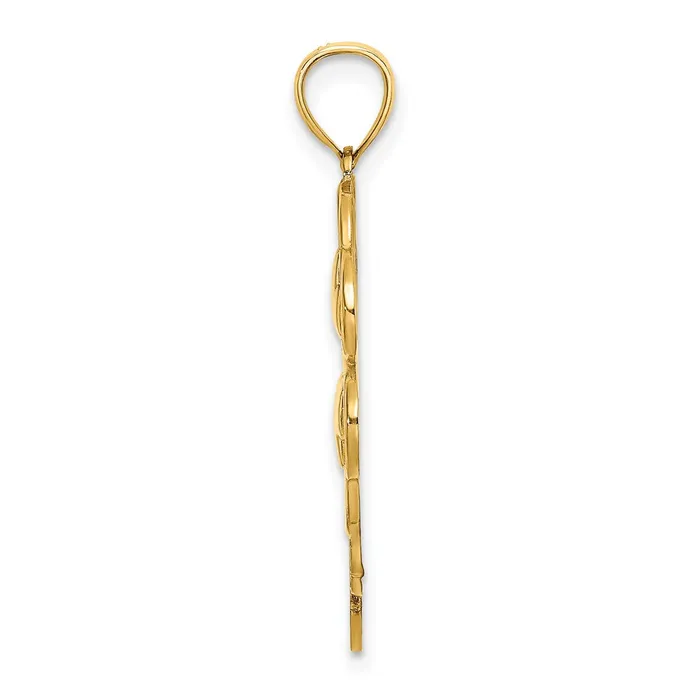 14k Yellow Gold 4Leaf Clover Charm Goldia Charm Necklaces