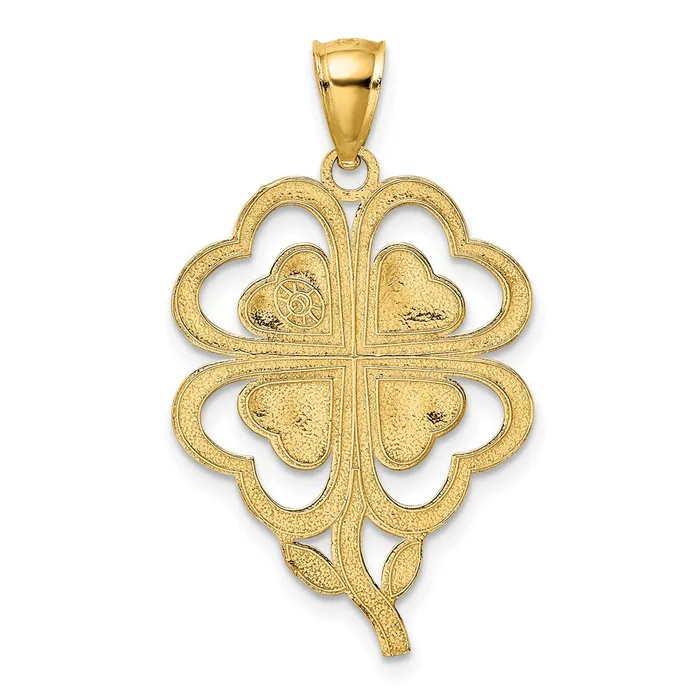 14k Yellow Gold 4Leaf Clover Charm Goldia Charm Necklaces