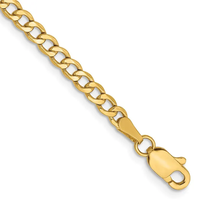 14K Yellow Gold 7 inch 285mm SemiSolid Curb with Lobster Clasp Bracelet MDS Bracelets 14K Yellow Gold 7 inch 285mm SemiSolid Curb with Lobster Clasp Bracelet MDS Bracelets