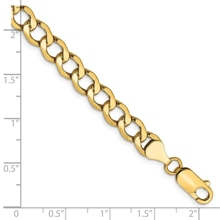 14K Yellow Gold 7 inch 65mm SemiSolid Curb with Lobster Clasp Bracelet MDS Bracelets 14K Yellow Gold 7 inch 65mm SemiSolid Curb with Lobster Clasp Bracelet MDS Bracelets