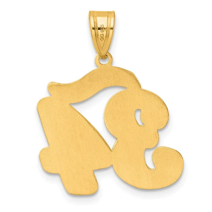 14k Yellow Gold Brushed Border Script Number 34 Pendant Goldia PreStyled Sets