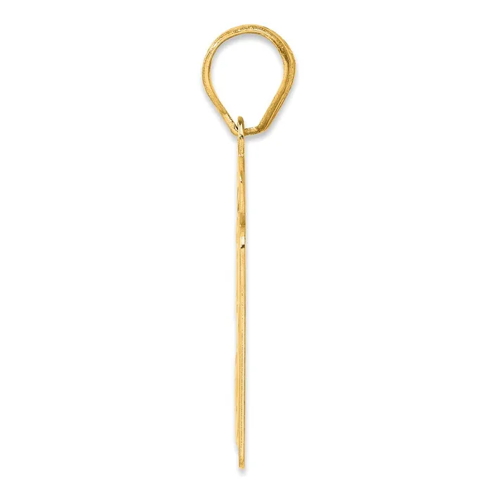 14k Yellow Gold Brushed Border Script Number 37 Pendant Goldia PreStyled Sets