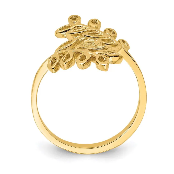 14K Yellow Gold Leaf Ring Goldia Rings