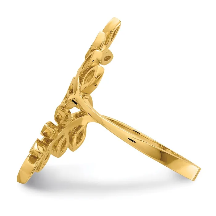 14K Yellow Gold Leaf Ring Goldia Rings