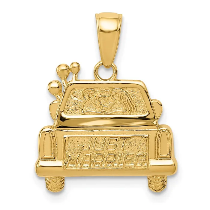 14k Yellow Gold Polished and Textured Just Married Pendant Goldia Necklaces 14k Yellow Gold Polished and Textured Just Married Pendant Goldia Necklaces