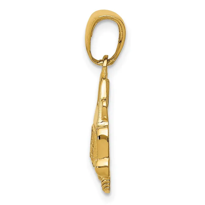 14k Yellow Gold Polished and Textured Just Married Pendant Goldia Necklaces