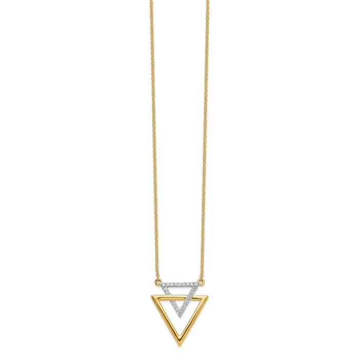 14K Yellow Gold Polished Double Triangle Real Diamond 18in Necklace Goldia Necklaces 14K Yellow Gold Polished Double Triangle Real Diamond 18in Necklace Goldia Necklaces