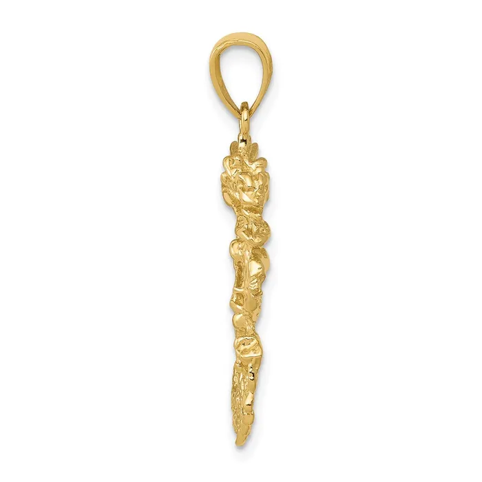 14k Yellow Gold Solid 3D Dragon Pendant Goldia Necklaces