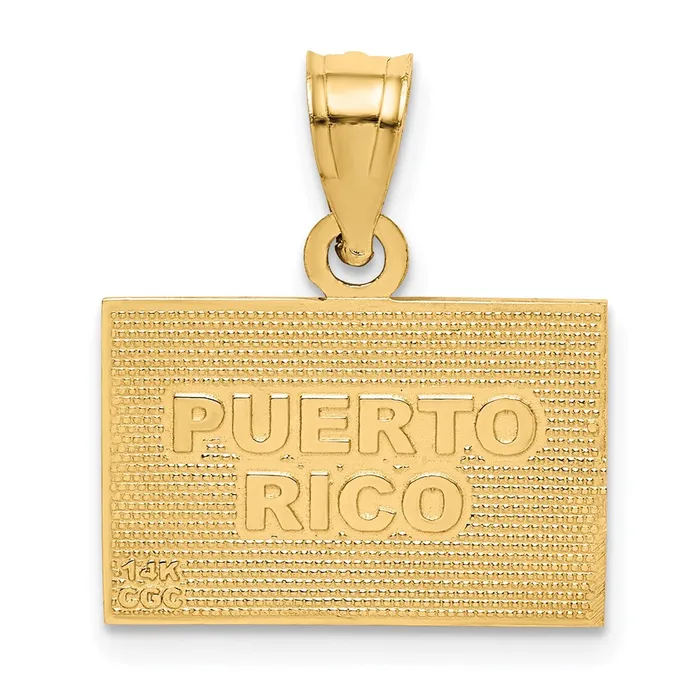 14k Yellow Gold Solid Enameled Puerto Rico Flag Pendant Goldia PreStyled Sets
