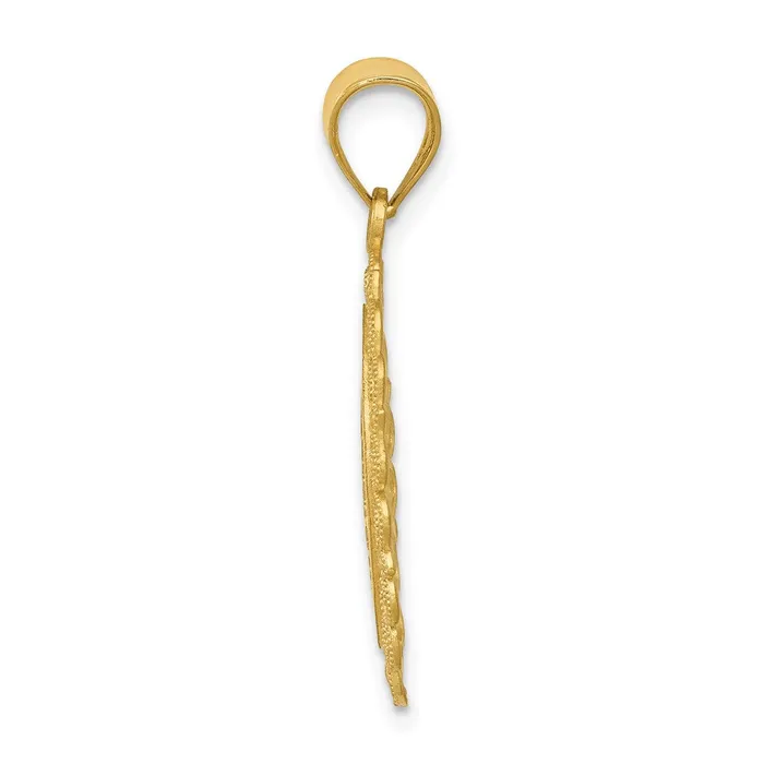 14k Yellow Gold Solid Satin Polished Scorpio Zodiac Oval Pendant Goldia Necklaces