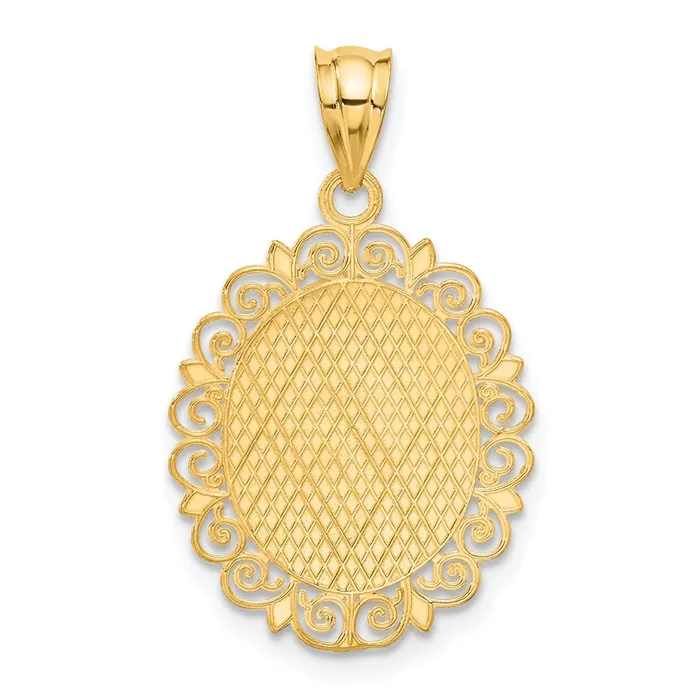 14k Yellow Gold Solid Satin Polished Scorpio Zodiac Oval Pendant Goldia Necklaces