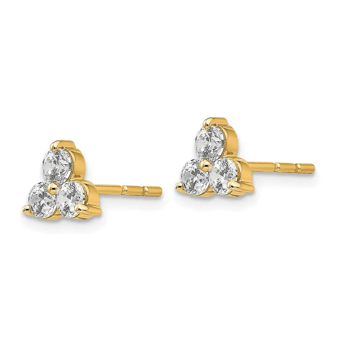 14k Yellow Gold True Origin Lab Grown Real Diamond VSSI D E F Earrings Goldia Earrings