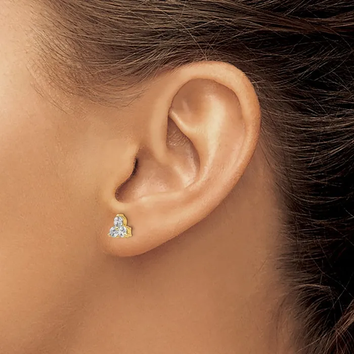 14k Yellow Gold True Origin Lab Grown Real Diamond VSSI D E F Earrings Goldia Earrings
