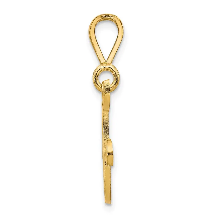 14k Yellow GoldY Polished Script Filigree Letter F Initial Pendant Goldia Necklaces