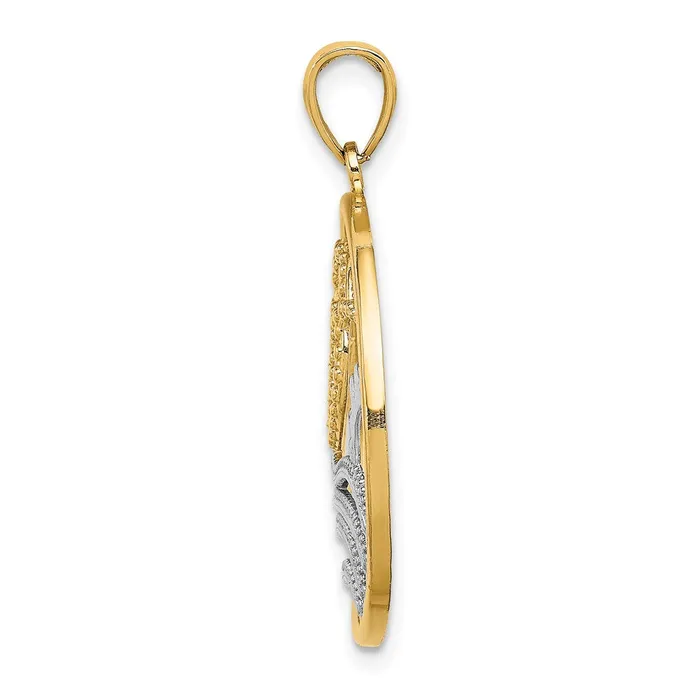 14k Yellow u0026 Rhodium Gold wRhodium Sun Hearts Water Circle Charm Goldia Charm Necklaces