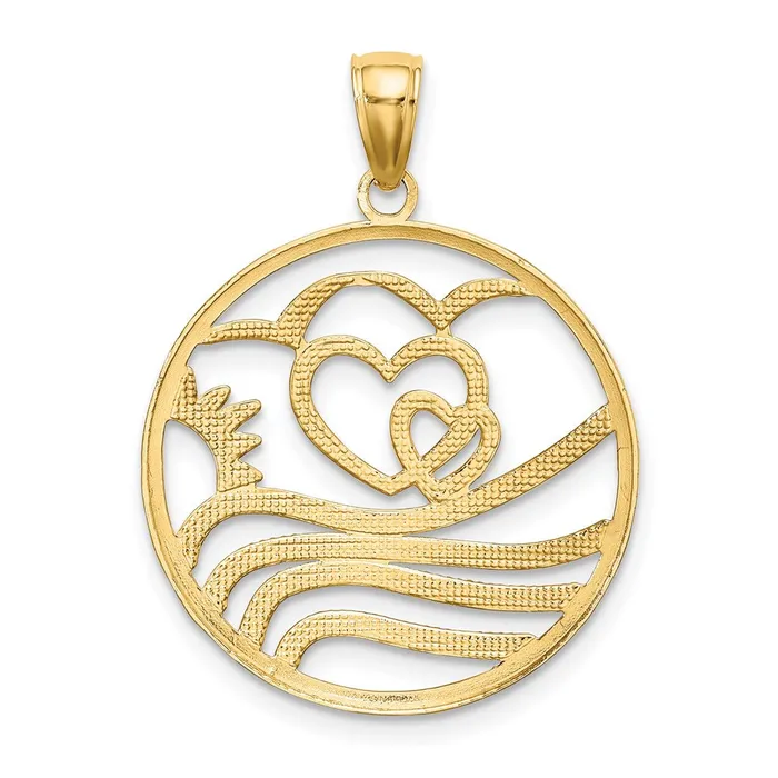 14k Yellow u0026 Rhodium Gold wRhodium Sun Hearts Water Circle Charm Goldia Charm Necklaces