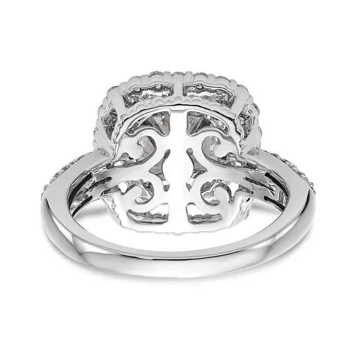 14kw Peg Set Simulated Diamond Double Cushion Halo Engagement Ring Goldiacom Rings