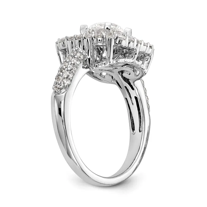 14kw Peg Set Simulated Diamond Double Cushion Halo Engagement Ring Goldiacom Rings