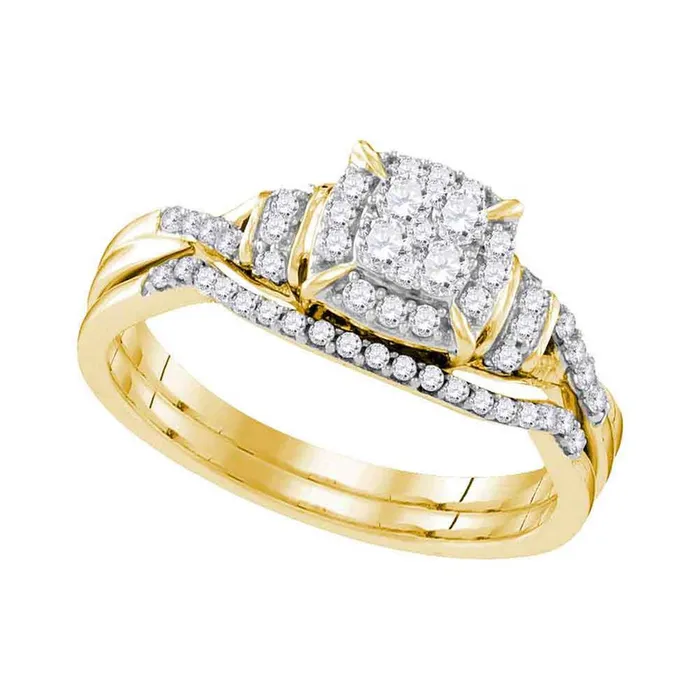 34 Ct Natural Diamond Bridal Engagement Ring Set in 10K Yellow Gold gndatlanta Rings 34 Ct Natural Diamond Bridal Engagement Ring Set in 10K Yellow Gold gndatlanta Rings