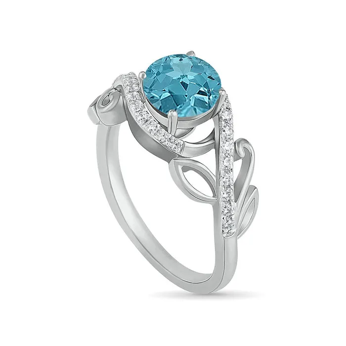 70mm Aquamarine and 038 CT TW Natural Diamond Bypass Leaf Shank Bridal Engagement Ring Set in Solid 10K White Gold Goldia Rings 70mm Aquamarine and 038 CT TW Natural Diamond Bypass Leaf Shank Bridal Engagement Ring Set in Solid 10K White Gold Goldia Rings