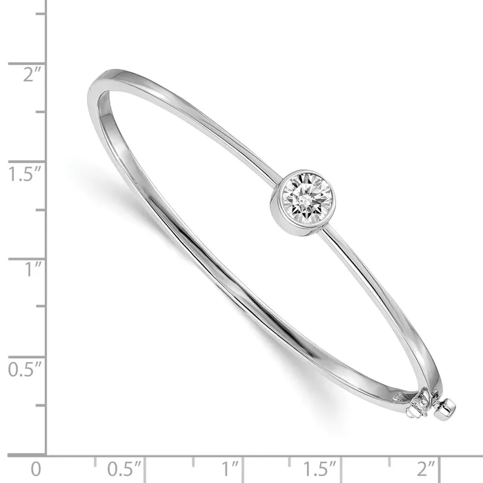 Bracelets Goldia 14k White Gold 1 Ct Lab Grown Diamond VSSI G Bezel Bangle Bracelet