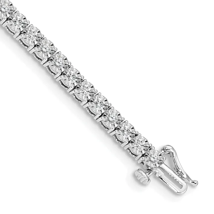 Bracelets Goldia 14k White Gold 2 Ct Lab Grown Diamond VSSI G 7 inch Illusion Setting Bracelet Bracelets Goldia 14k White Gold 2 Ct Lab Grown Diamond VSSI G 7 inch Illusion Setting Bracelet