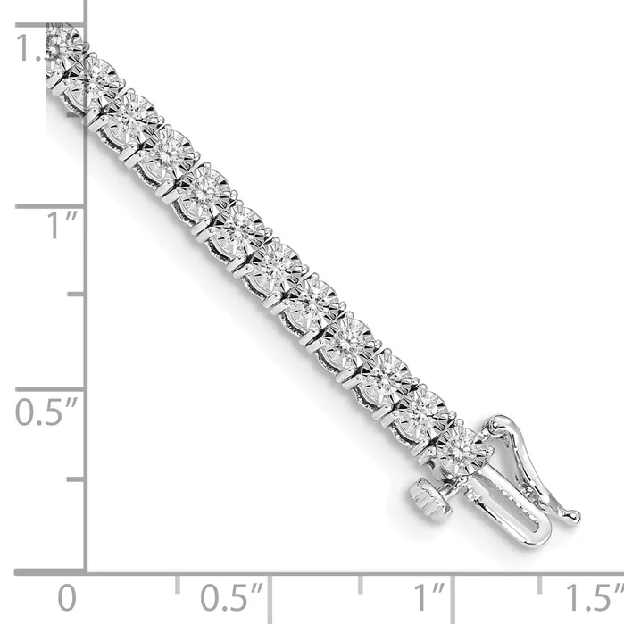 Bracelets Goldia 14k White Gold 2 Ct Lab Grown Diamond VSSI G 7 inch Illusion Setting Bracelet