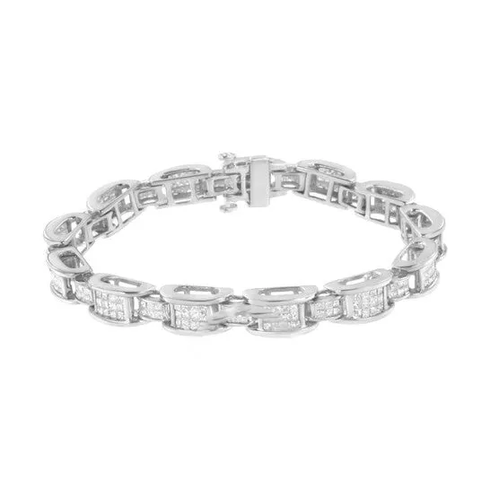 Bracelets JMS always Original 14K White Gold 50 Cttw Princess Cut Diamond Invisible Set Alternating Size D Shaped Links Tennis Bracelet HI Color SI2I1 Clarity 7 Bracelets JMS always Original 14K White Gold 50 Cttw Princess Cut Diamond Invisible Set Alternating Size D Shaped Links Tennis Bracelet HI Color SI2I1 Clarity 7