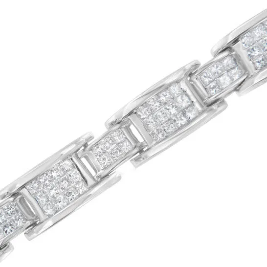 Bracelets JMS always Original 14K White Gold 50 Cttw Princess Cut Diamond Invisible Set Alternating Size D Shaped Links Tennis Bracelet HI Color SI2I1 Clarity 7 Bracelets JMS always Original 14K White Gold 50 Cttw Princess Cut Diamond Invisible Set Alternating Size D Shaped Links Tennis Bracelet HI Color SI2I1 Clarity 7