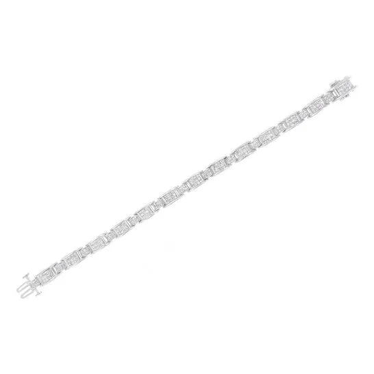 Bracelets JMS always Original 14K White Gold 50 Cttw Princess Cut Diamond Invisible Set Alternating Size D Shaped Links Tennis Bracelet HI Color SI2I1 Clarity 7 Bracelets JMS always Original 14K White Gold 50 Cttw Princess Cut Diamond Invisible Set Alternating Size D Shaped Links Tennis Bracelet HI Color SI2I1 Clarity 7