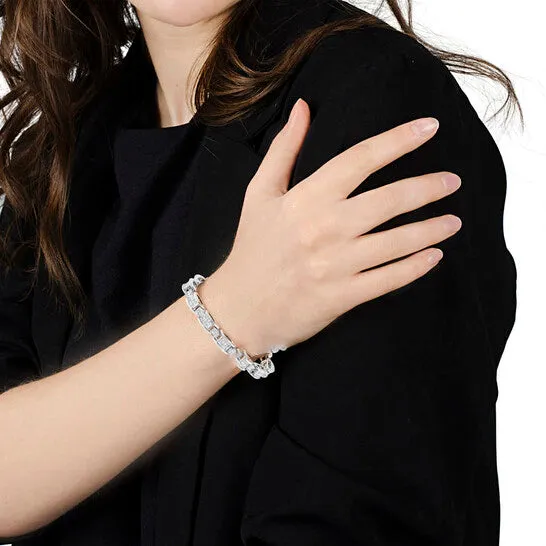 Bracelets JMS always Original 14K White Gold 50 Cttw Princess Cut Diamond Invisible Set Alternating Size D Shaped Links Tennis Bracelet HI Color SI2I1 Clarity 7 Bracelets JMS always Original 14K White Gold 50 Cttw Princess Cut Diamond Invisible Set Alternating Size D Shaped Links Tennis Bracelet HI Color SI2I1 Clarity 7