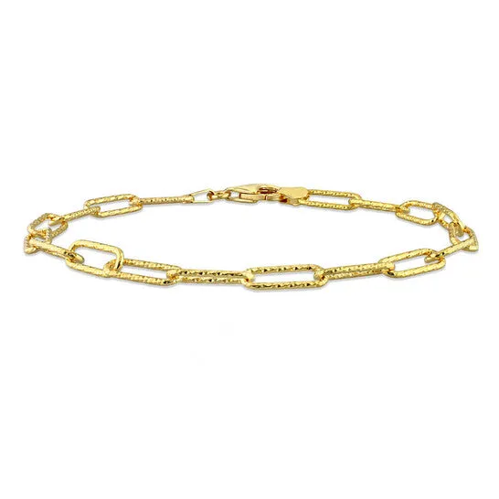 Bracelets JMS always Original AMOUR 5mm Fancy Paperclip Chain Bracelet In Yellow Plated Sterling Silver 9 In Bracelets JMS always Original AMOUR 5mm Fancy Paperclip Chain Bracelet In Yellow Plated Sterling Silver 9 In