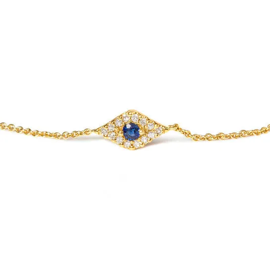 Bracelets JMS always Original Haus of Brilliance 10K Yellow Gold Blue Sapphire and Diamond Accent Evil Eye Station Link Bracelet HI Color I1I2 Clarity Size 7 Bracelets JMS always Original Haus of Brilliance 10K Yellow Gold Blue Sapphire and Diamond Accent Evil Eye Station Link Bracelet HI Color I1I2 Clarity Size 7