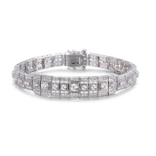 Bracelets JMS always Original Megan Walford Classy Sterling Silver Emerald Clear Cubic Zirconia Tennis Bracelet Bracelets JMS always Original Megan Walford Classy Sterling Silver Emerald Clear Cubic Zirconia Tennis Bracelet