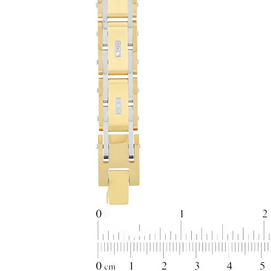 Bracelets JMS always Original Robert Alton 110CTW Diamond Stainless Steel with Yellow Finish Mens Link Bracelet Bracelets JMS always Original Robert Alton 110CTW Diamond Stainless Steel with Yellow Finish Mens Link Bracelet
