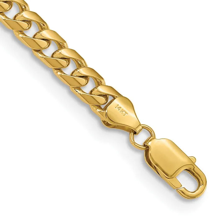 Bracelets MDS 14K Yellow Gold 85 inch 625mm Solid Miami Cuban Link with Lobster Clasp Bracelet Bracelets MDS 14K Yellow Gold 85 inch 625mm Solid Miami Cuban Link with Lobster Clasp Bracelet