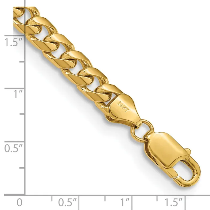 Bracelets MDS 14K Yellow Gold 85 inch 625mm Solid Miami Cuban Link with Lobster Clasp Bracelet Bracelets MDS 14K Yellow Gold 85 inch 625mm Solid Miami Cuban Link with Lobster Clasp Bracelet