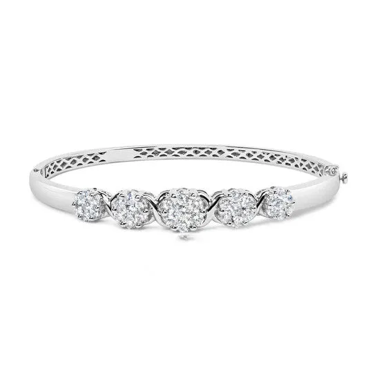Bracelets Original Haus of Brilliance 14K White Gold 2 12 Cttw Diamond Graduating Floral Cluster Bangle Bracelet HI Color SI1SI2 Clarity JMS always Bracelets Original Haus of Brilliance 14K White Gold 2 12 Cttw Diamond Graduating Floral Cluster Bangle Bracelet HI Color SI1SI2 Clarity JMS always