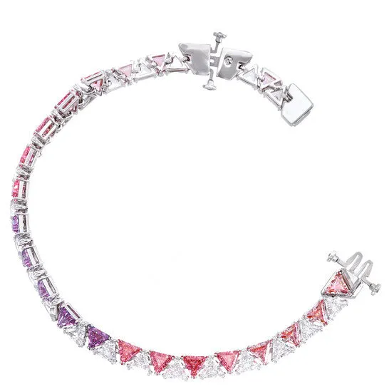 Bracelets Original Swarovski Millenia Pink Rhodium Plated Triangle Cut Bracelet JMS always Bracelets Original Swarovski Millenia Pink Rhodium Plated Triangle Cut Bracelet JMS always