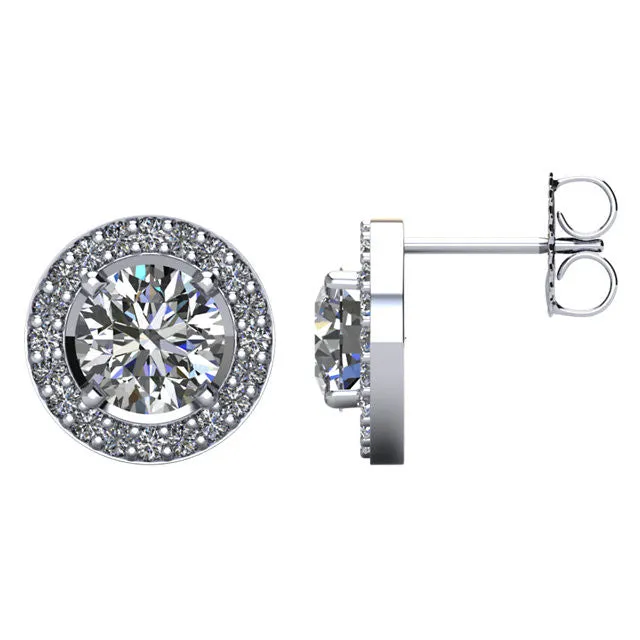 Certified 2 12 CTW Diamond HaloStyled Stud Earrings in 14kt White Gold Goldia Earrings Certified 2 12 CTW Diamond HaloStyled Stud Earrings in 14kt White Gold Goldia Earrings