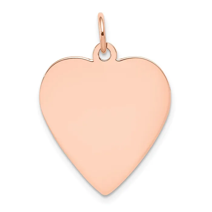 Charm Necklaces 14k Rose Gold Plain 027 Gauge Engraveable Heart Disc Charm Goldia Charm Necklaces 14k Rose Gold Plain 027 Gauge Engraveable Heart Disc Charm Goldia