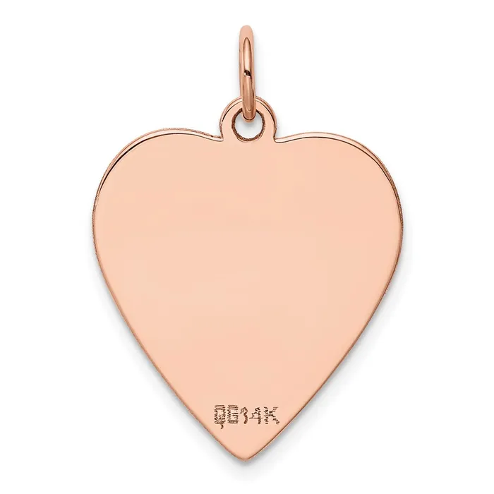Charm Necklaces 14k Rose Gold Plain 027 Gauge Engraveable Heart Disc Charm Goldia