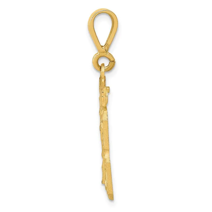 Charm Necklaces 14k Yellow Gold Medium Diamondcut Number 13 Charm Goldia