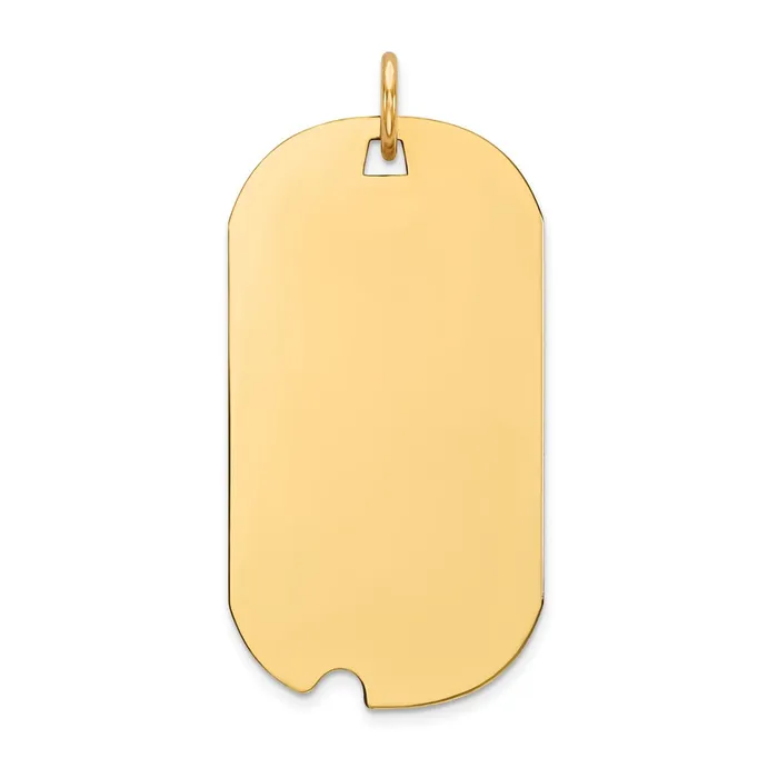 Charm Necklaces 14k Yellow Gold Plain 018 Gauge Engravable Dog Tag wNotch Disc Charm Goldia Charm Necklaces 14k Yellow Gold Plain 018 Gauge Engravable Dog Tag wNotch Disc Charm Goldia