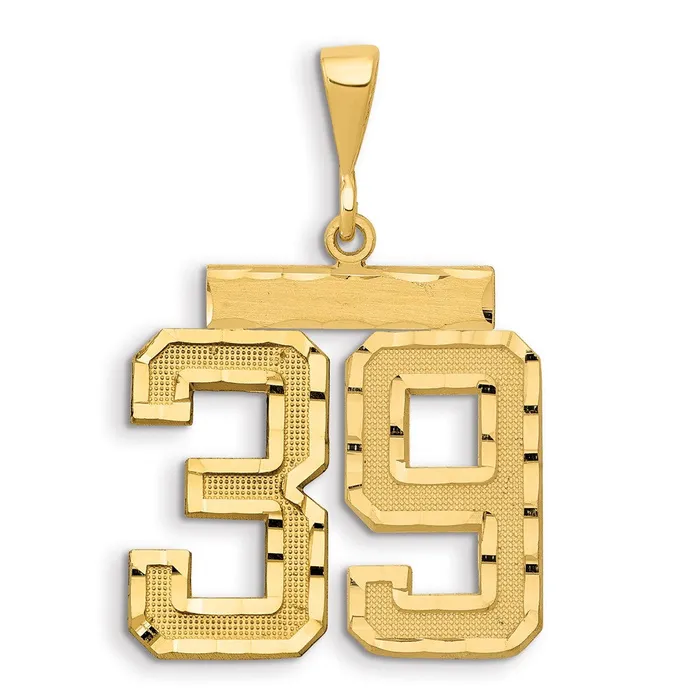 Charm Necklaces 14k Yellow Gold Small Brushed Diamondcut Number 39 Charm Goldia Charm Necklaces 14k Yellow Gold Small Brushed Diamondcut Number 39 Charm Goldia