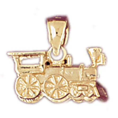 Charm Necklaces Goldia 14K Gold 3D Locomotive Train Charm